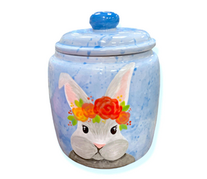 Crest View Hills Watercolor Bunny Jar