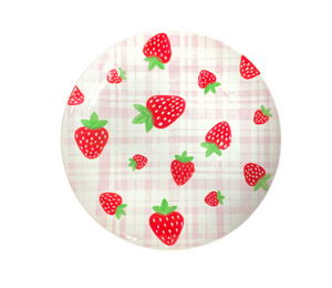Crest View Hills Strawberry Plaid Plate